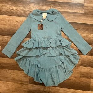 NWT Lemon Loves Lime Teal Ruffled Sweater Top